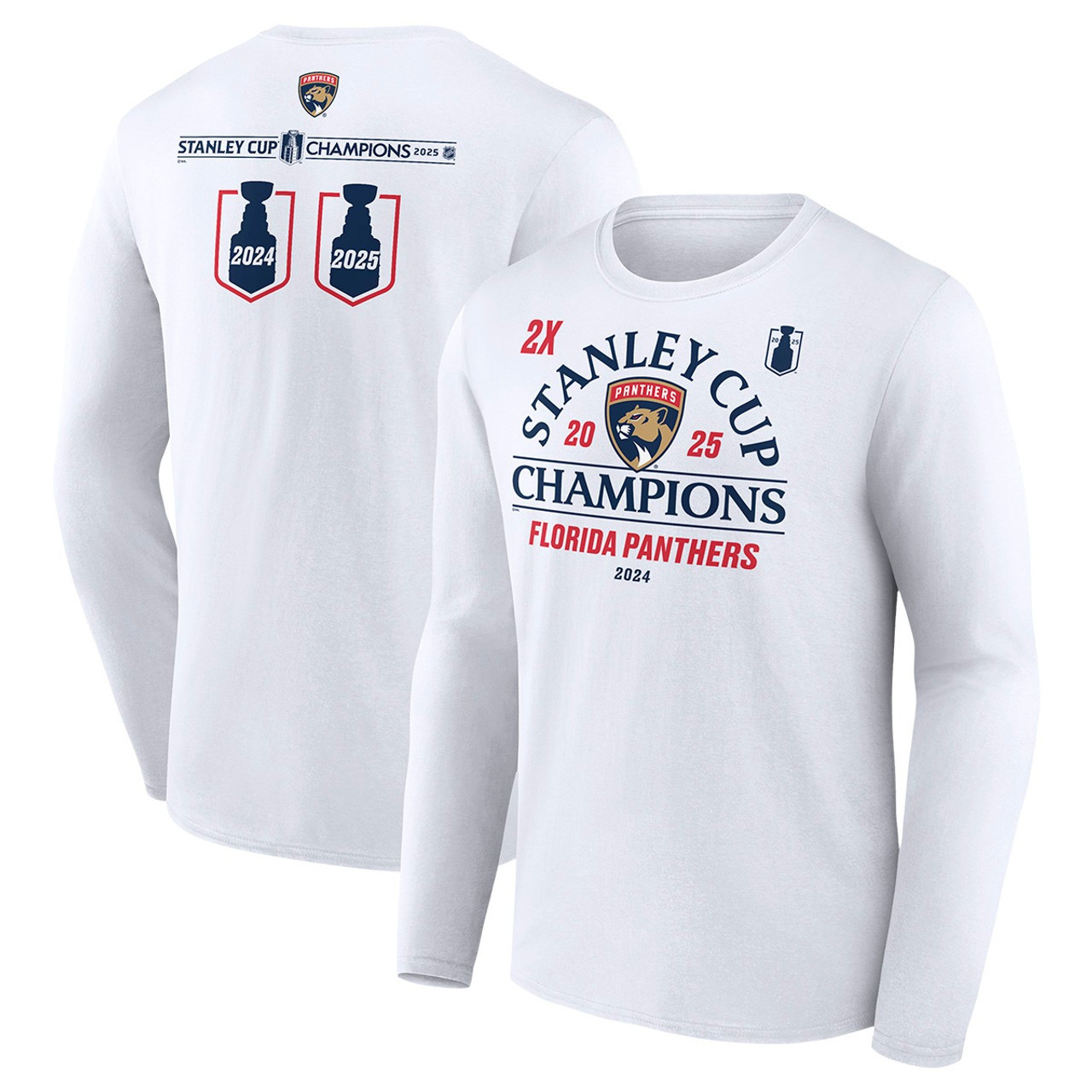Florida Panthers Stanley Cup Champions 2024-25 Long Sleeve Shirt NFL Merch Hockey Fan Gifts