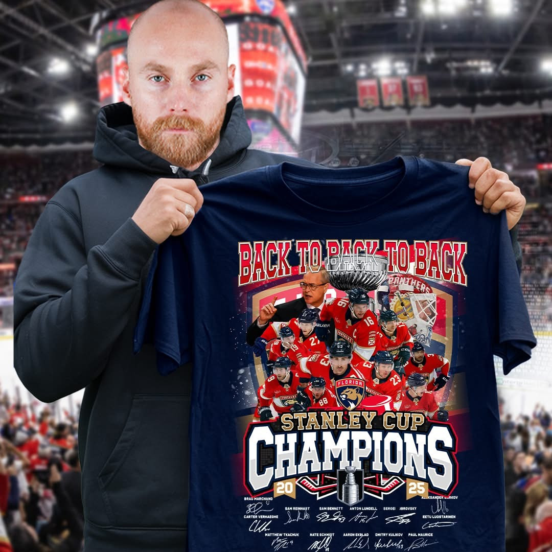 Florida Panthers Stanley Cup Champions 2025 T-Shirt Back To Back Hockey Lovers NFL Merch