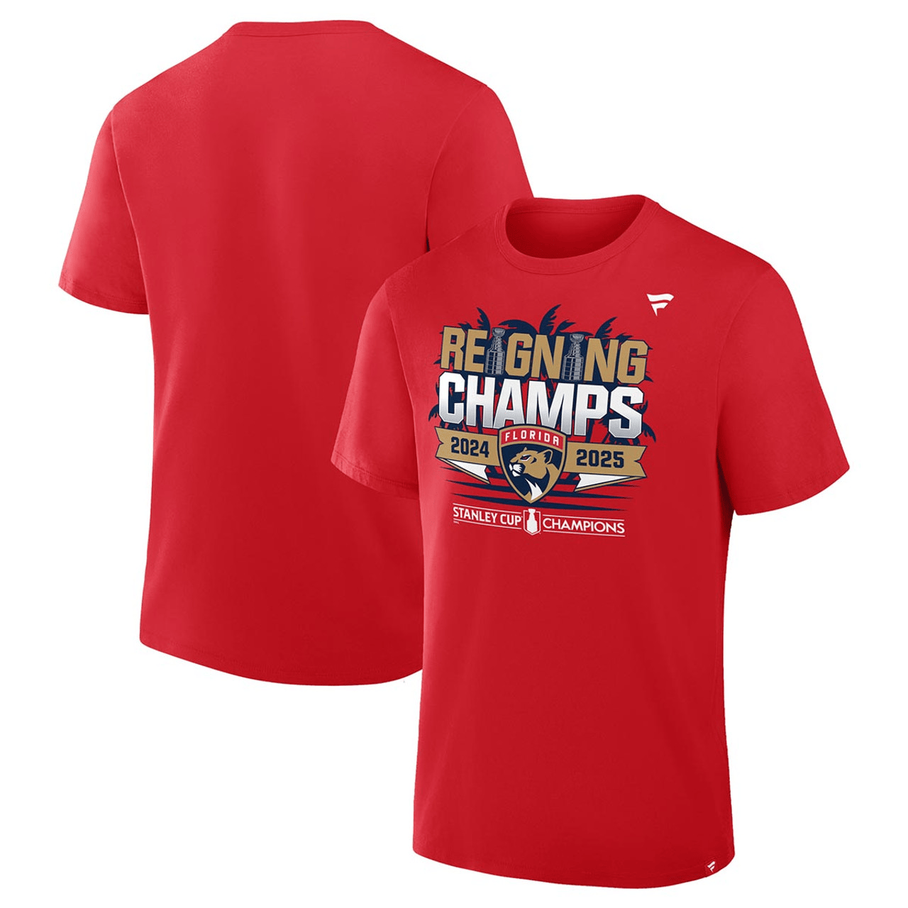 Florida Panthers Stanley Cup Champions 2025 T-Shirt Reigning Championship NFL Fan Merch
