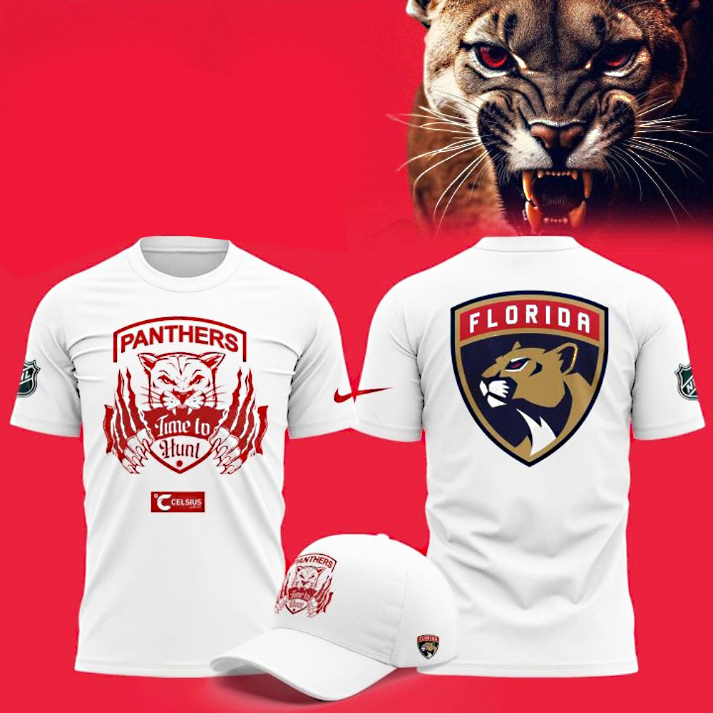 Florida Panthers Time to Hunt in Sunrise Hockey Fan T-Shirt Unique Gifts For Fans