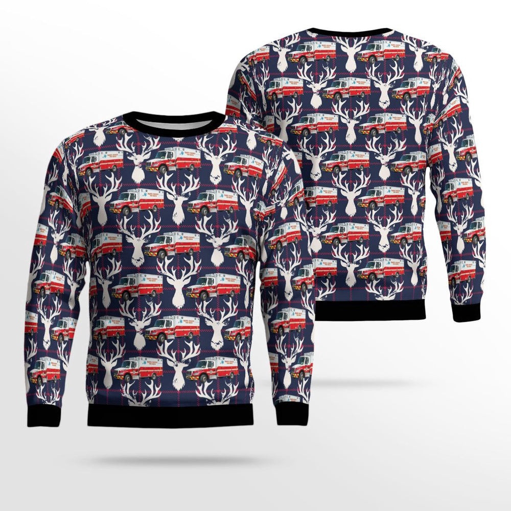 Florida Pasco County Fire Rescue Christmas AOP Ugly Sweater Xmas Unisex Sweater Christmas Gifts For Men Women