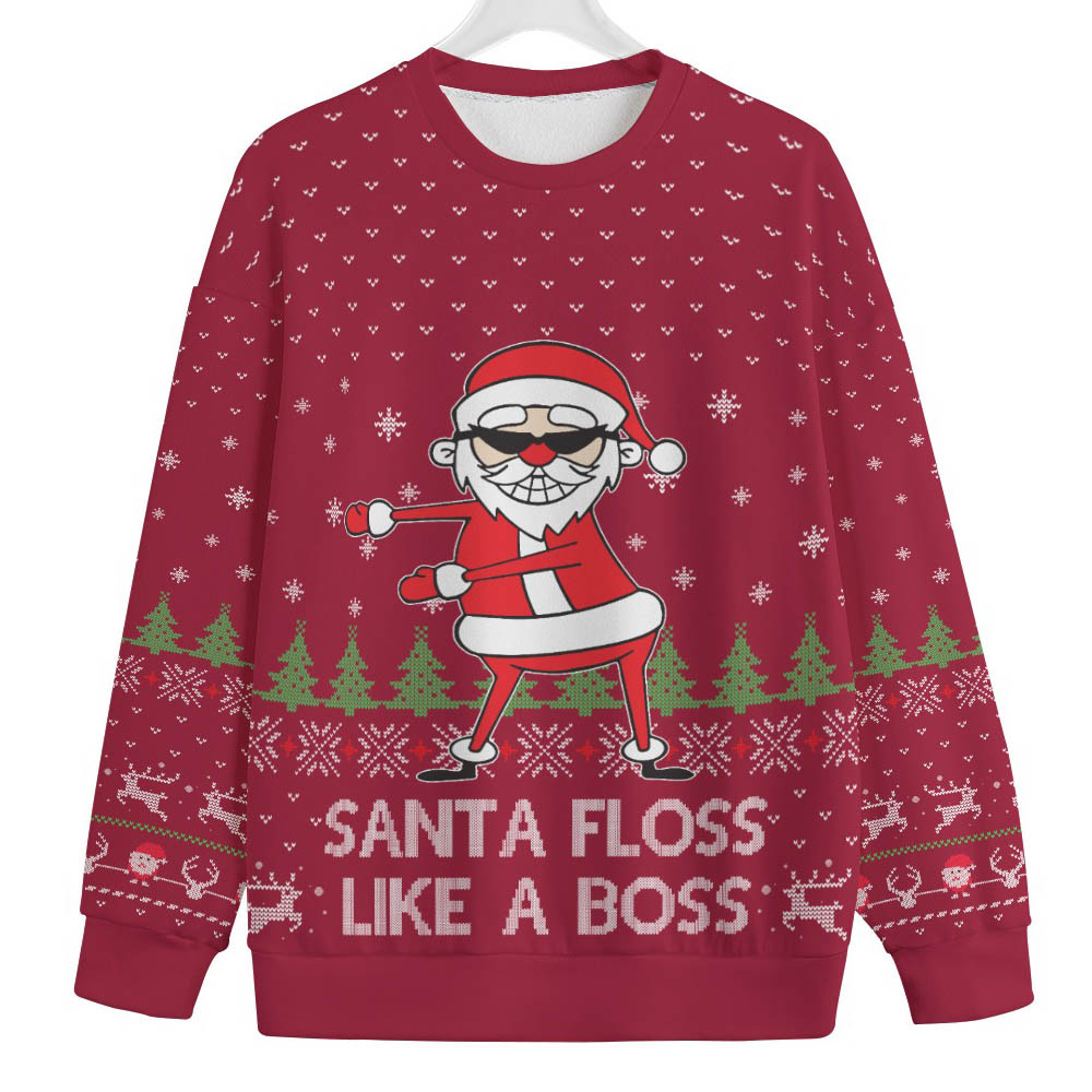 Floss Santa Claus Womens Plus Ugly Christmas Sweater Trending Christmas Merch Gift 2025 Collection