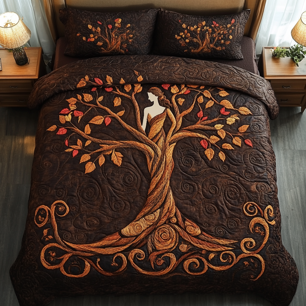 Flourishing Spirit Quilted Bedding Set Bed Decor Ideas Tree Of Life Christmas Gifts