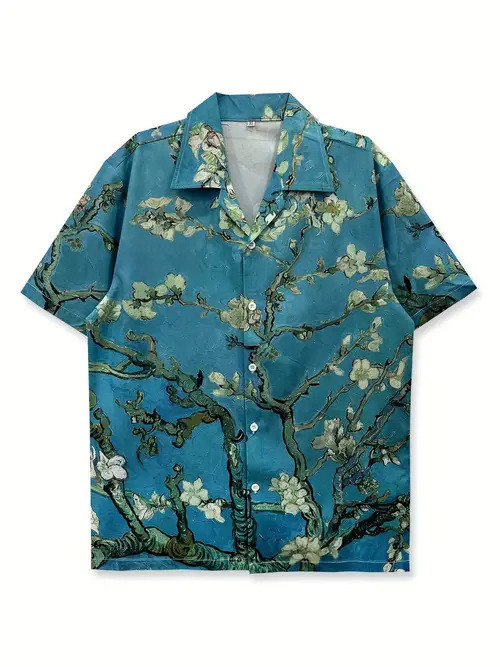 Flower Branche Spreading Hawaiian Shirt Traditional Japanese Patterns Flower Shirt Presents