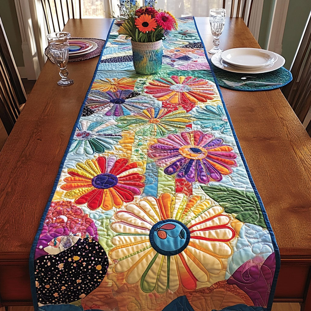 Flower Breeze Quilted Table Runner Kitchen Table Decor Ideas Presents For Flower Lovers