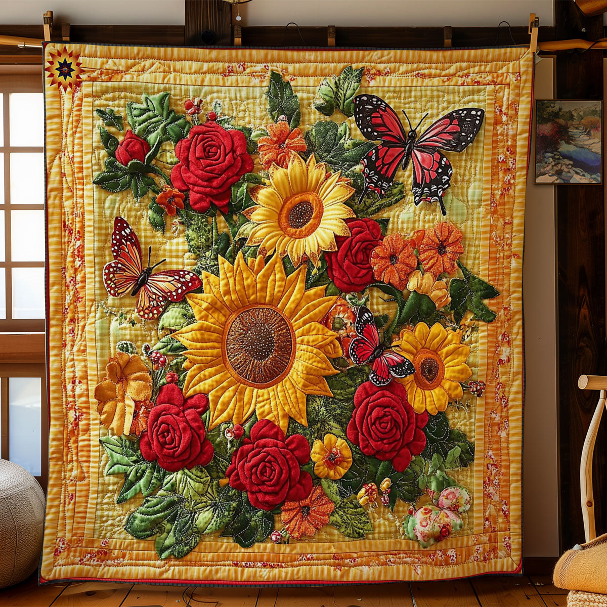Flower Butterfly Garden Quilt Blanket Throw Blankets For Couch Funny Christmas Gifts