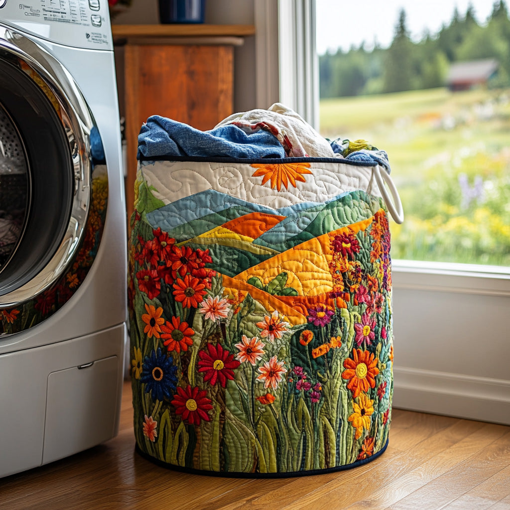 Flower Drift Quilted Laundry Basket Gift To Brighten Their Day
