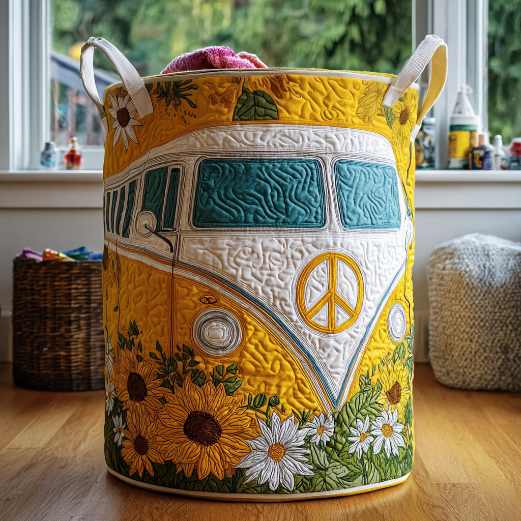 Flower Drive Quilted Laundry Basket Ideal Present For Newlyweds