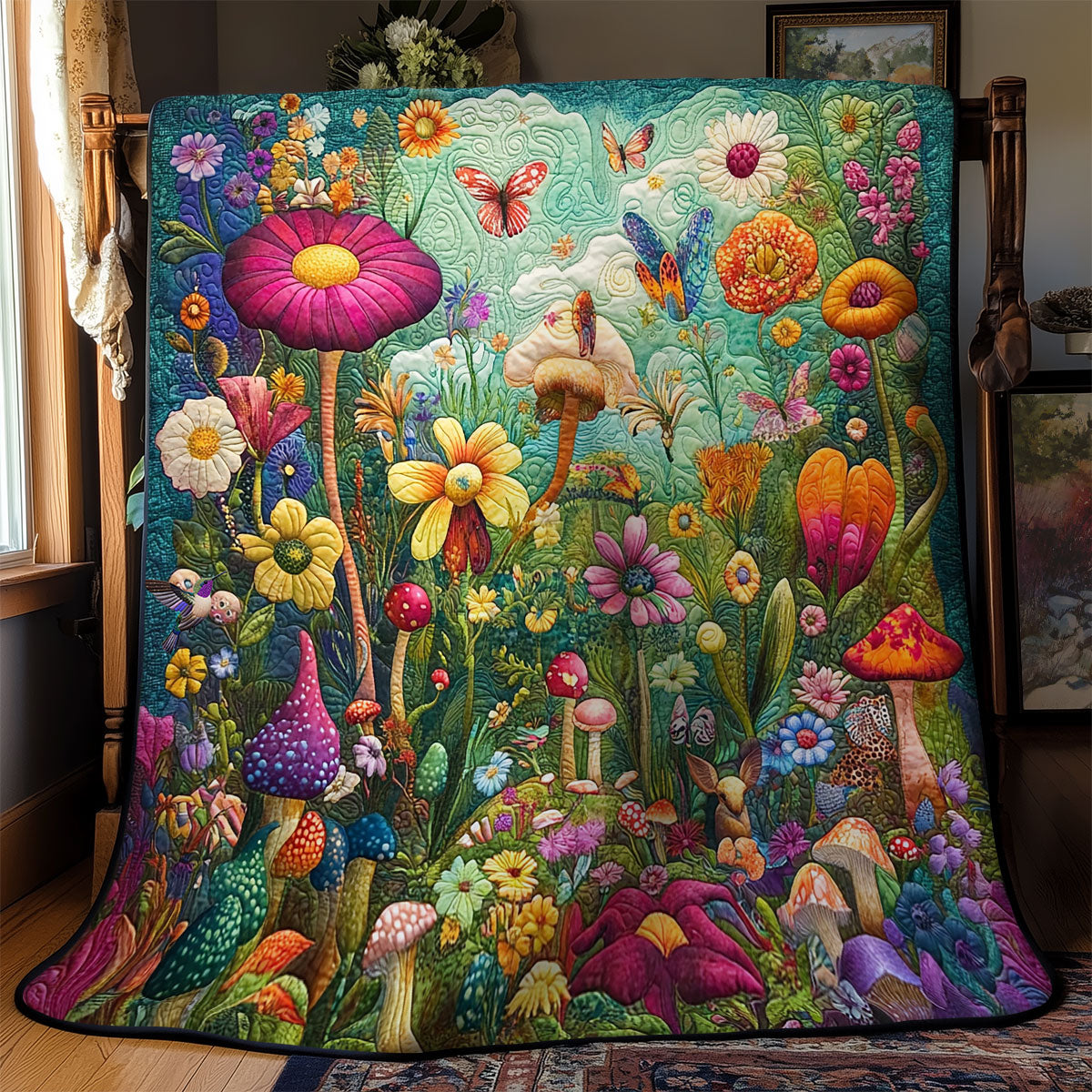 Flower Forest Quilt Blanket Queen Size Blanket Christmas Gifts For Sons Girlfriend