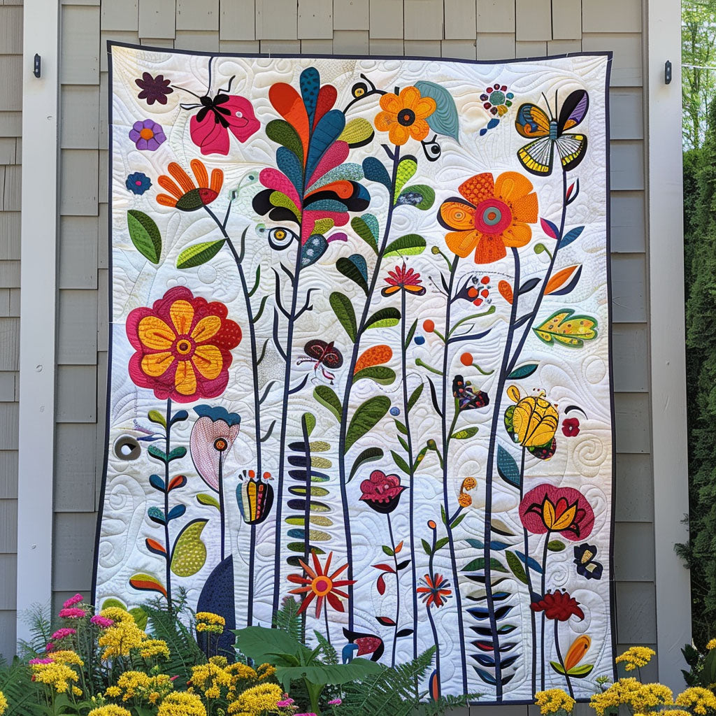 Flower Garden Quilted Blanket Best Christmas Gifts