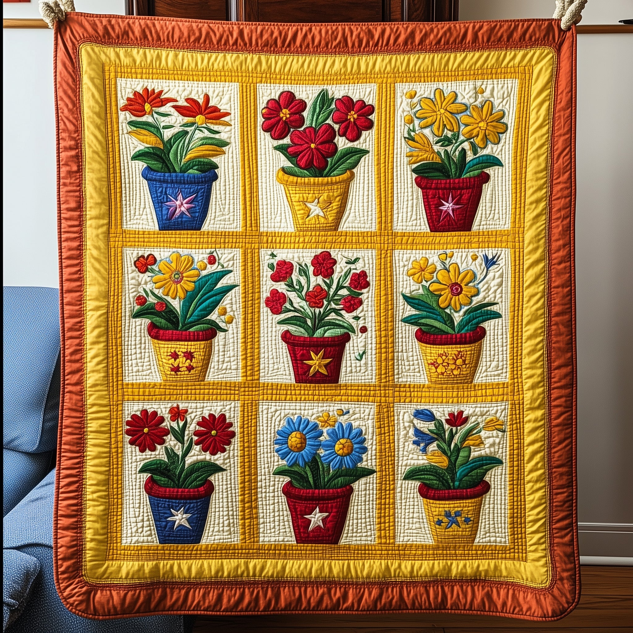 Flower Grid Quilted Blanket Couch Throw BlanketChristmas Gifts For Your Sister In Law