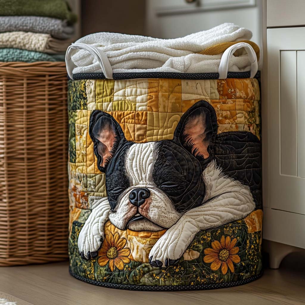 Flower Nap Quilted Laundry Basket Luxury Quilted Laundry Basket for Elegant Interiors