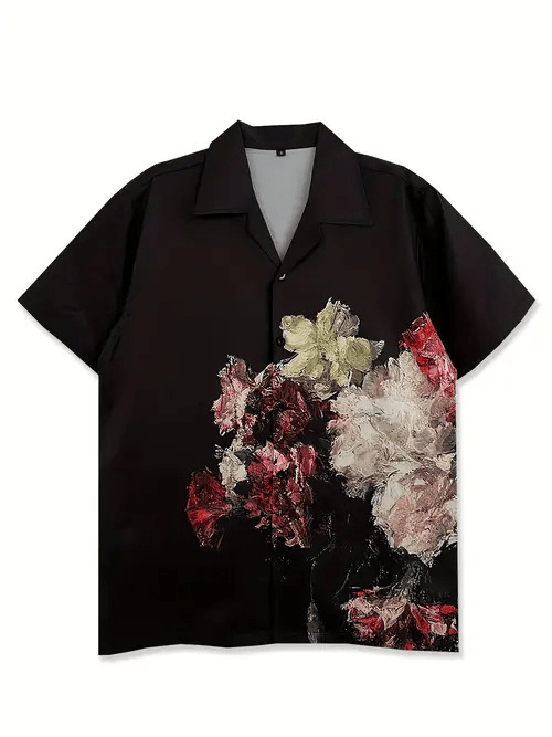 Flower Oil Painting Hawaiian Shirt Traditional Japanese Patterns Flower Clothes Unique Gifts