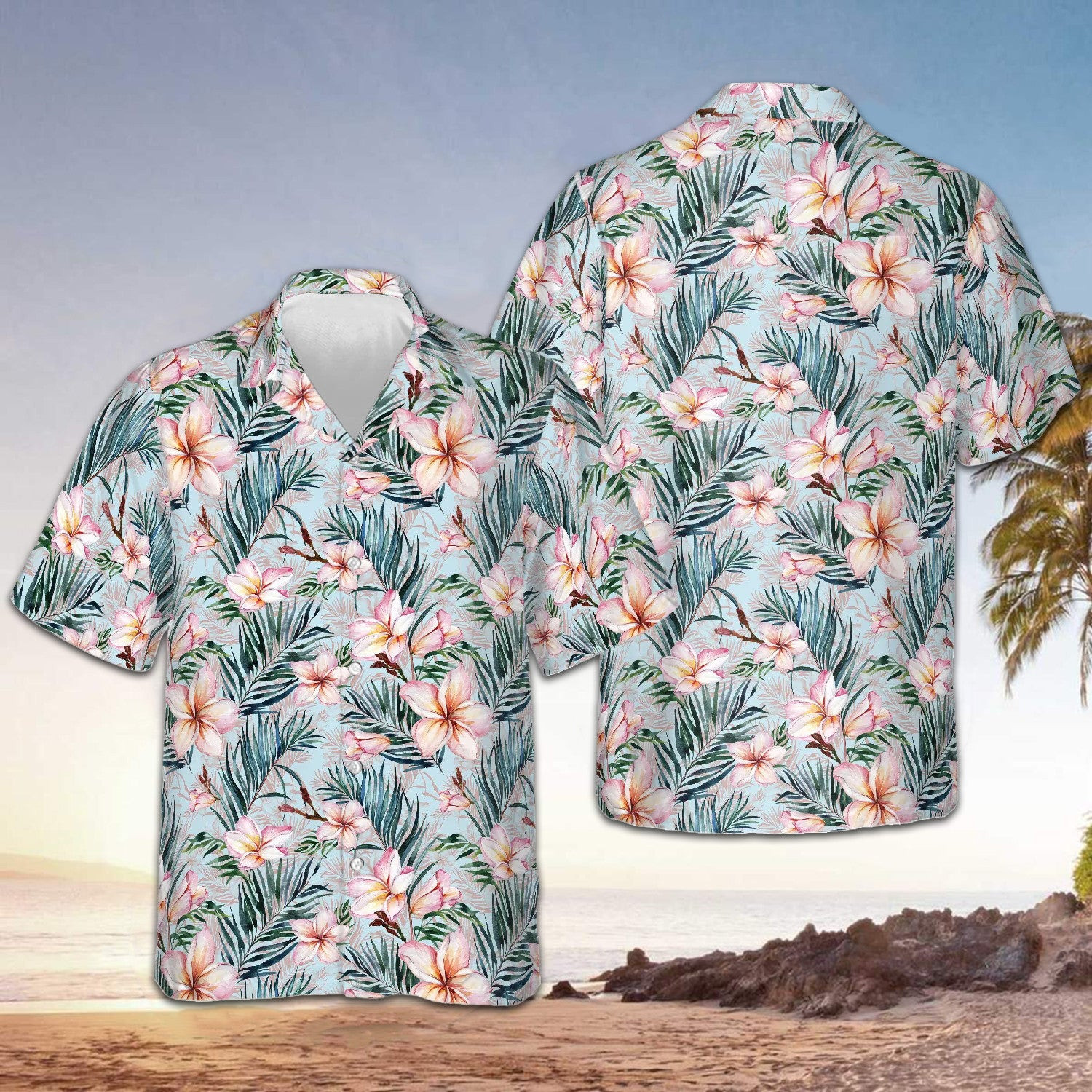 Flower Pattern Hawaiian Shirt Button Up Summer Shirts For Men Unique Gifts For Brother