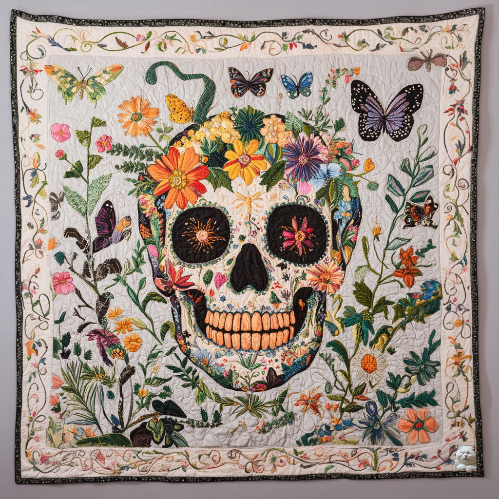Flower Skull Holiday Xmas Quilt Blanket Christmas Gifts For Mom 2025