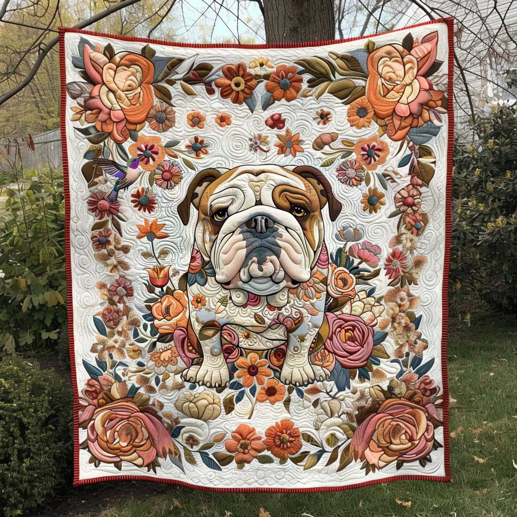 Flower Tatoo Bulldog Holiday Xmas Quilt Blanket Gifts To Get Your Mom For Christmas