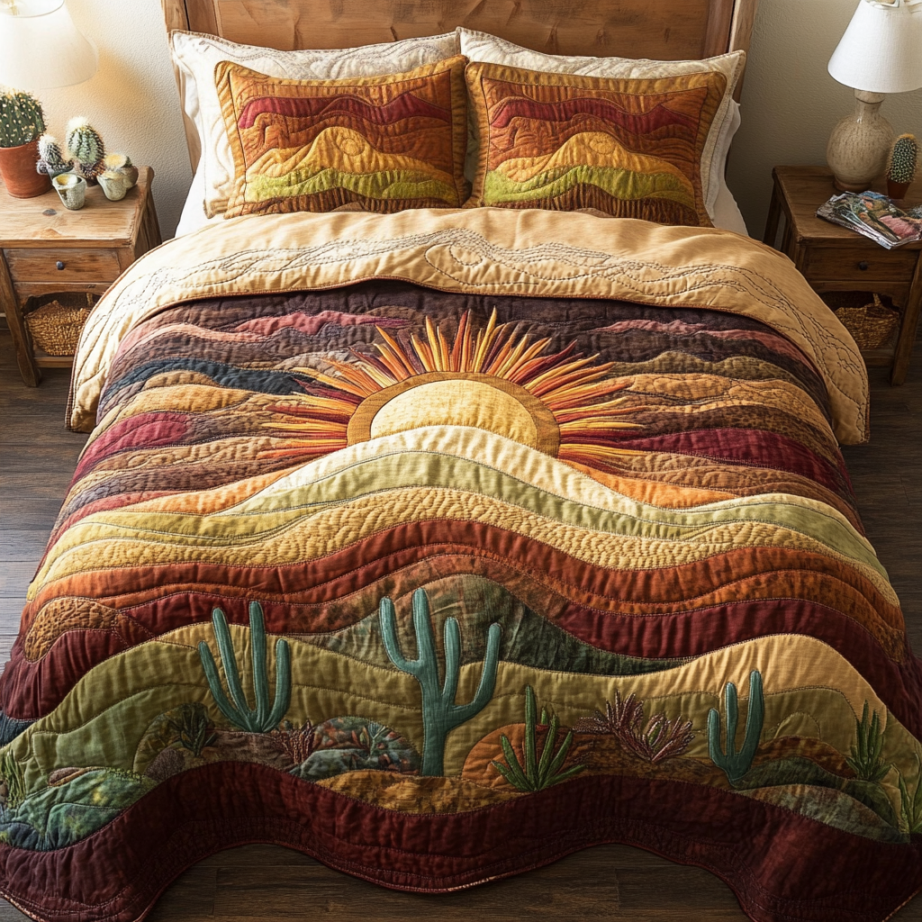 Flowered Oasis Quilted Bedding Set Best Bedding Gift for Holiday Season 2025