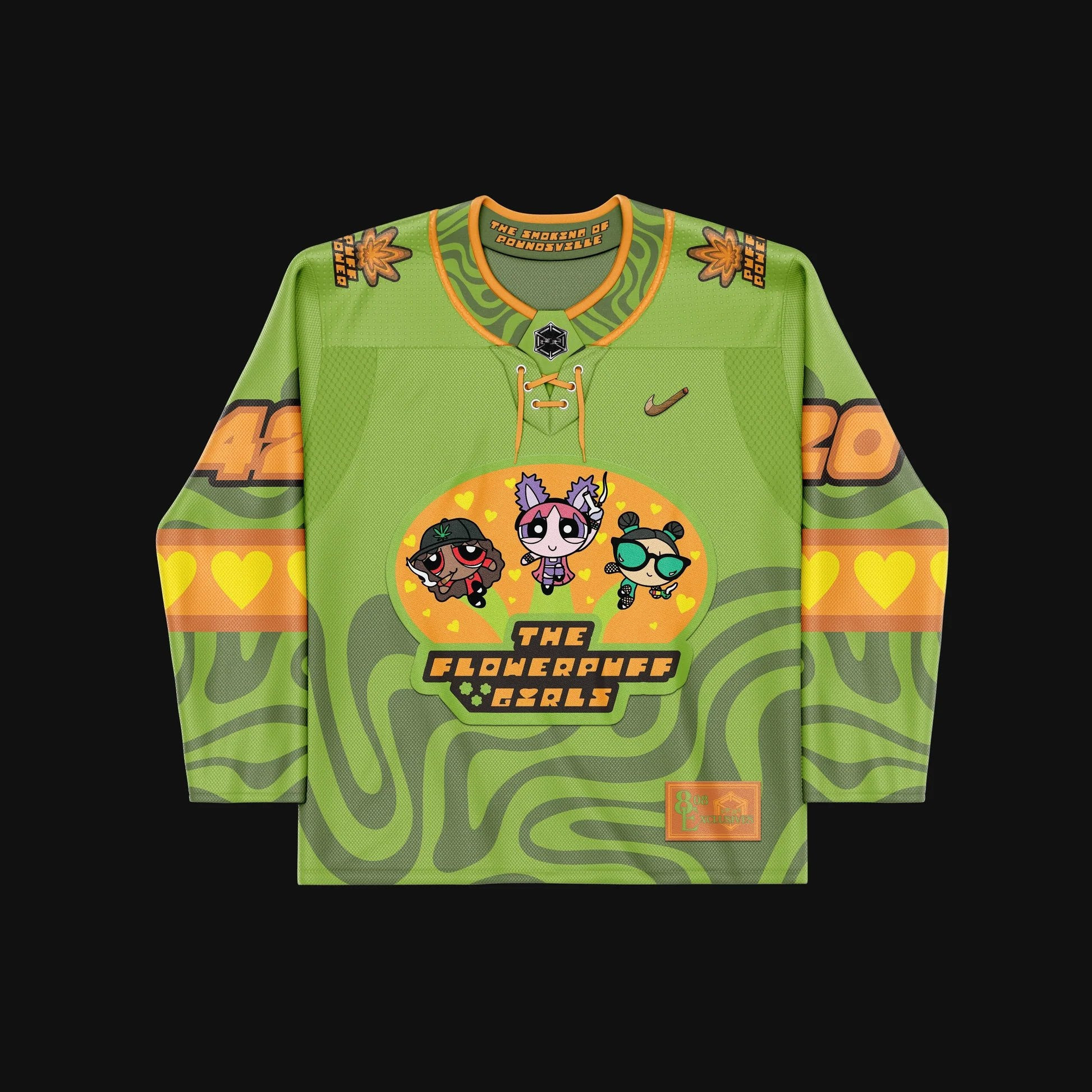 Flowerpuff Girls 420 Hockey Jersey Trippy Jersey Merch Gifts For Girlfriend Flowerpuff Girls 420 Hockey Jersey Trippy Jersey Merch Gifts For Girlfriend