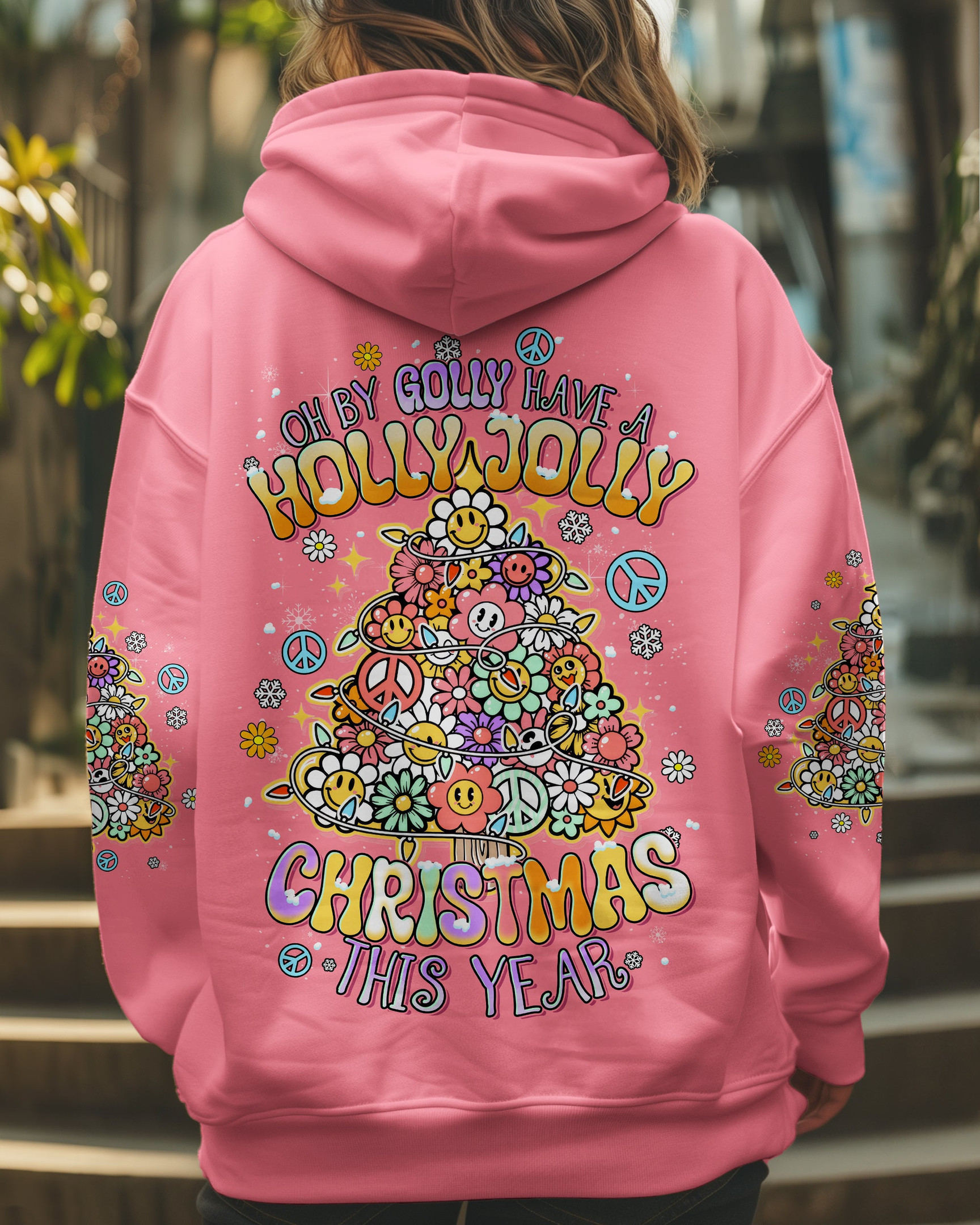 Flowers Christmas Tree Have A Holly Jolly Hoodie Cute Clothing Christmas Gifts For Lovers