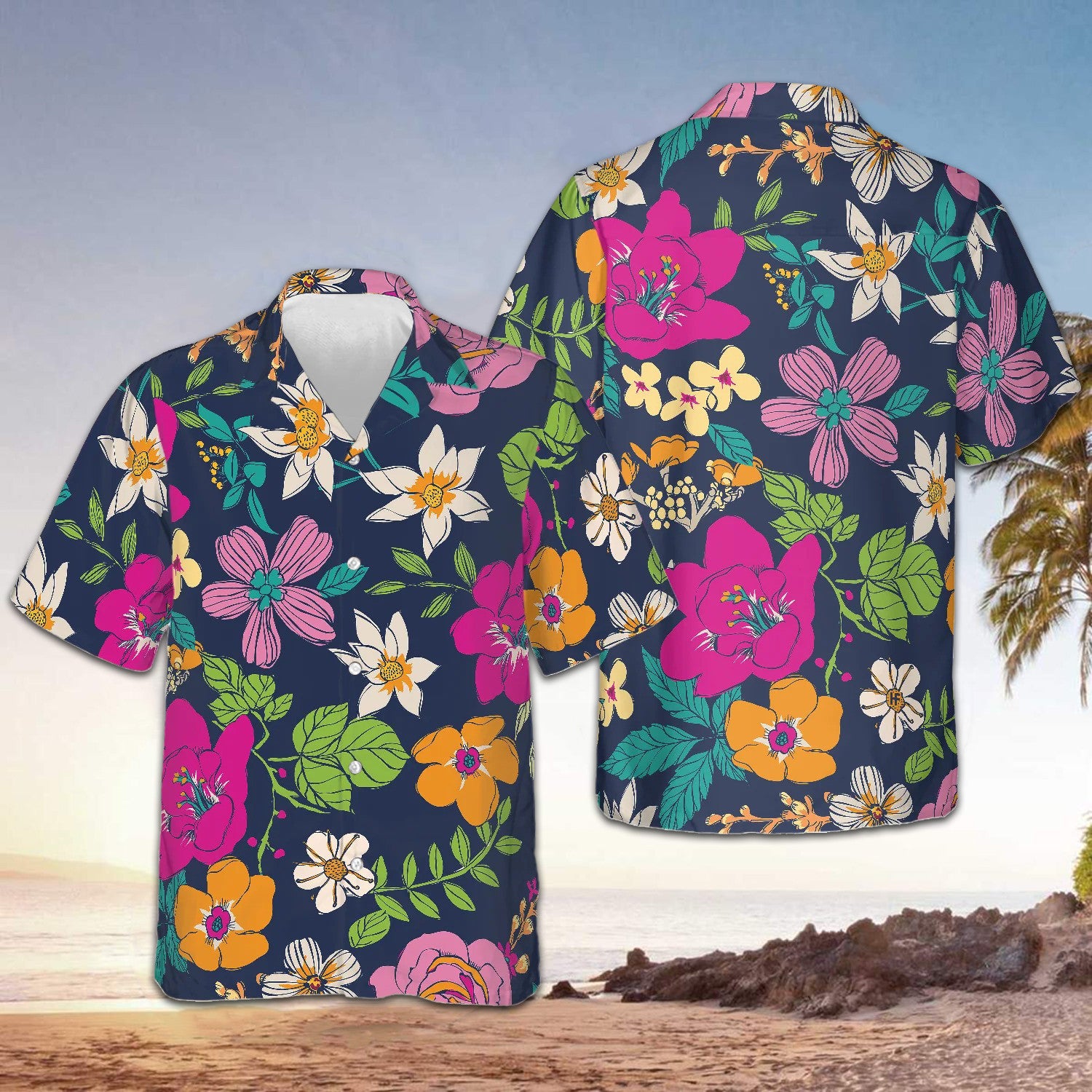 Flowers Hawaiian Shirt Beach Button Down Shirt Men Best Uncle Gifts