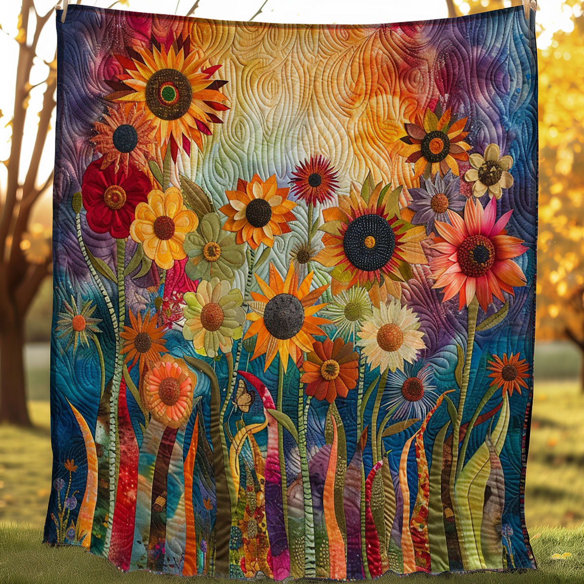 Flowers Quilt Blanket Queen Size Blanket Best Holiday Gifts 2025