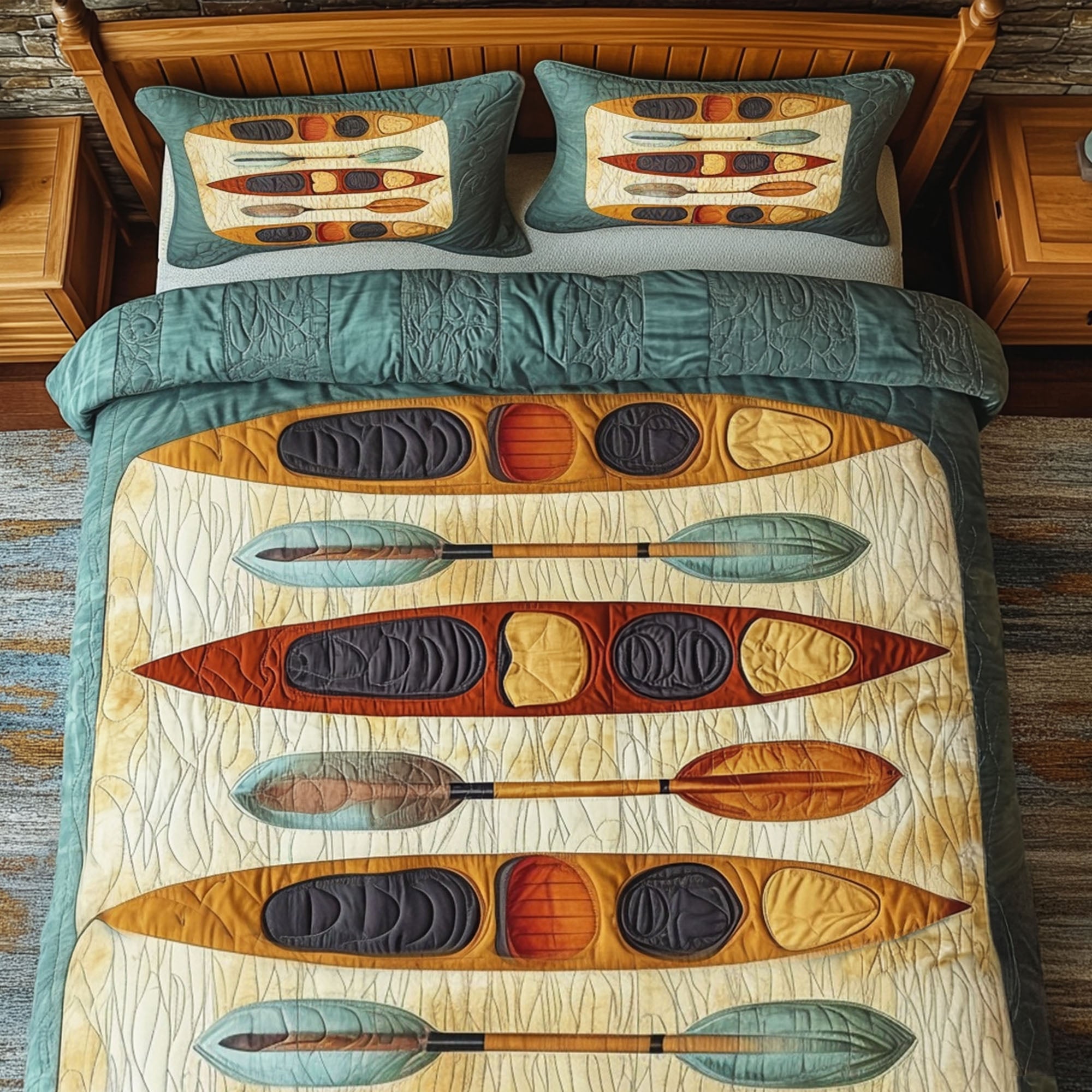 Flowing Stream Quilted Bedding Set Bed Room Decoration Best Christmas Gifts