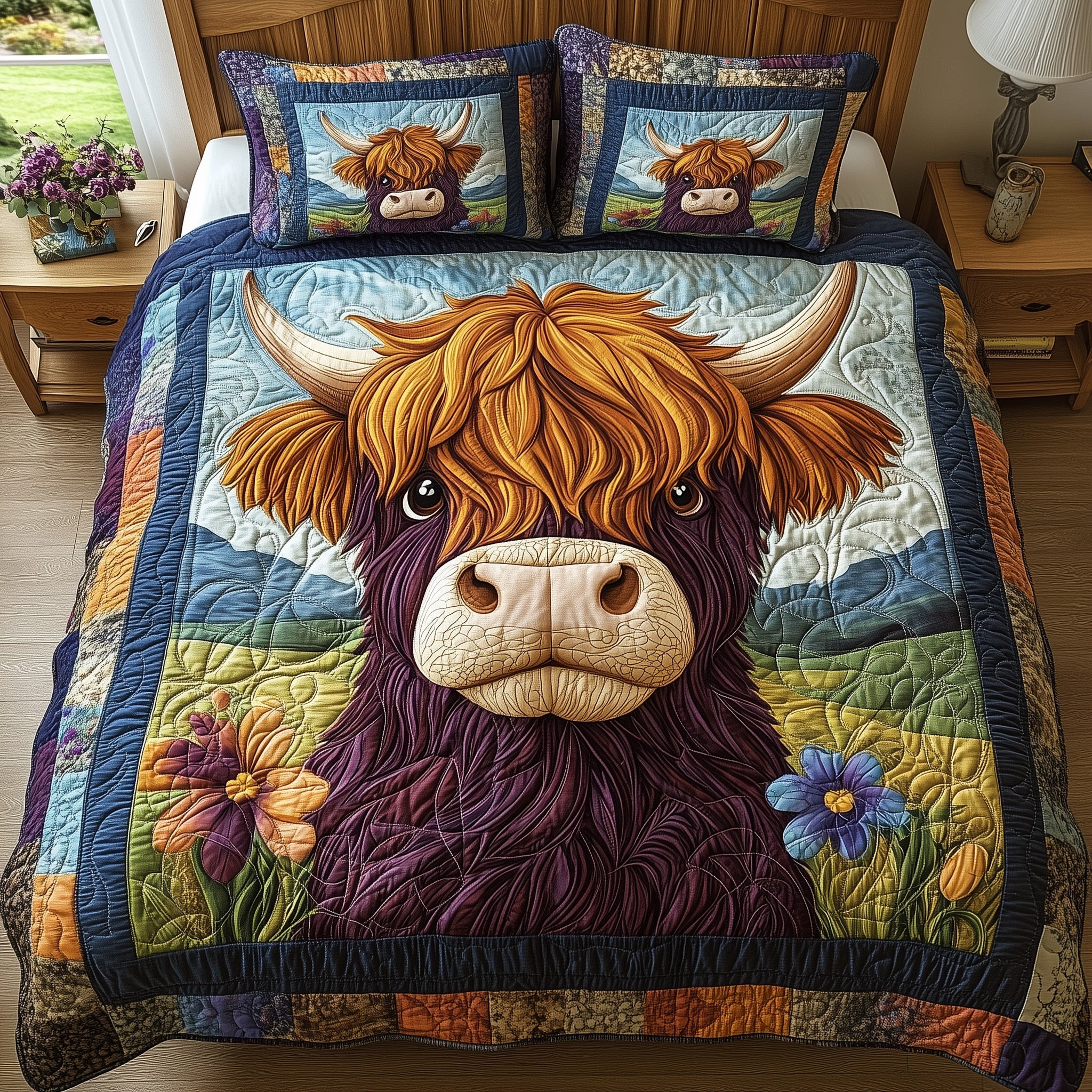 Fluffy Fighter Quilted Bedding Set Duvet Cover Bedspread Cowboy Boyfriend Gifts
