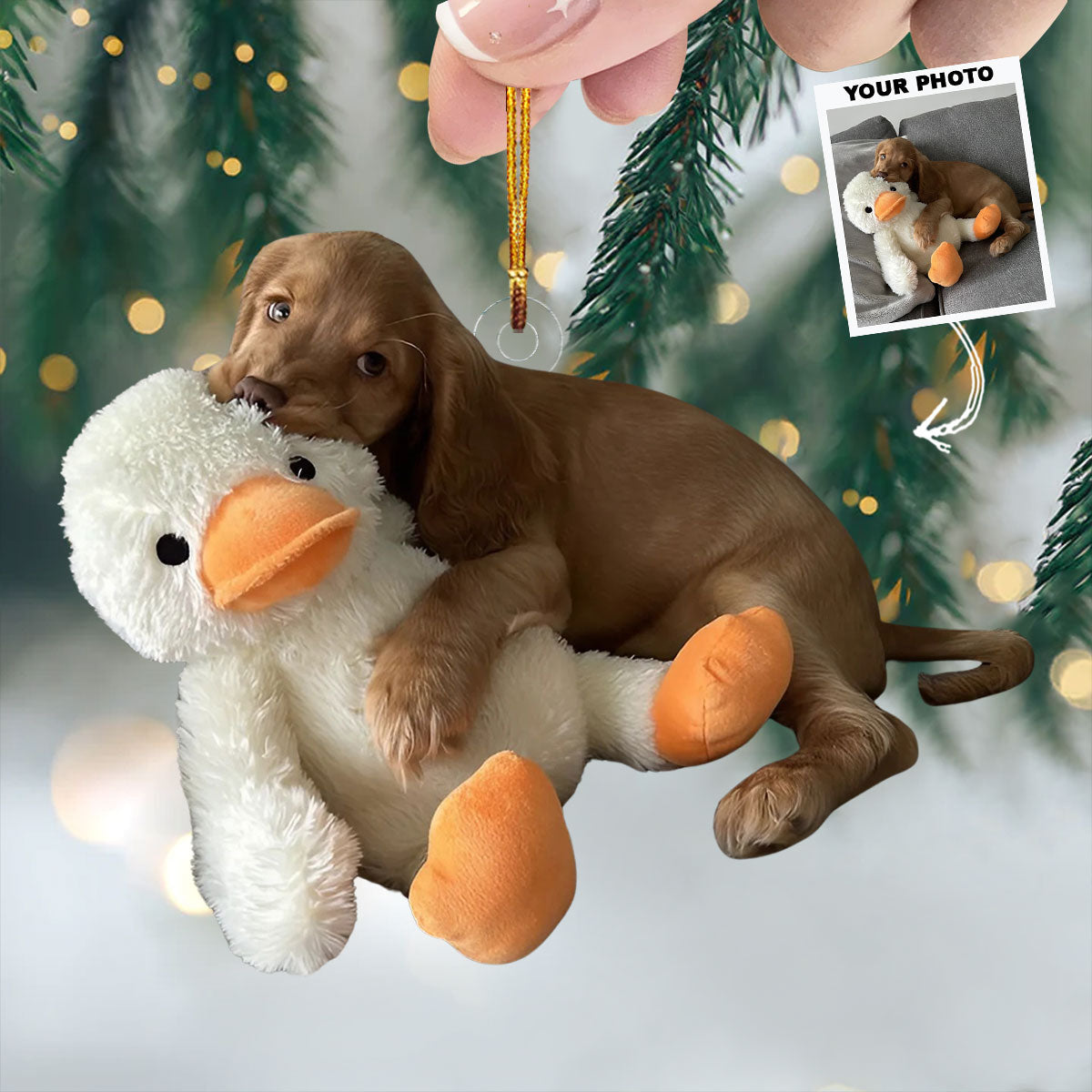 Fluffy Friend Personalized Photo Mica Ornament Christmas Gift For Dog Lovers Dog Owner