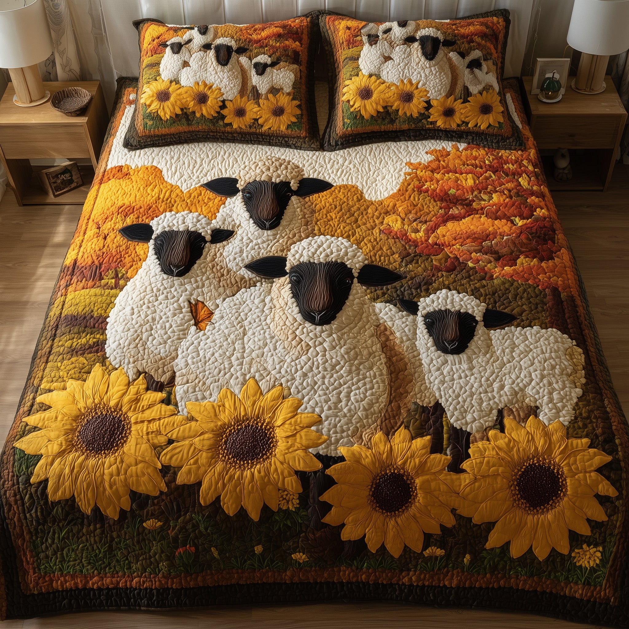 Fluffy Happy Sheep Quilted Bedding Set Refresh Your Room