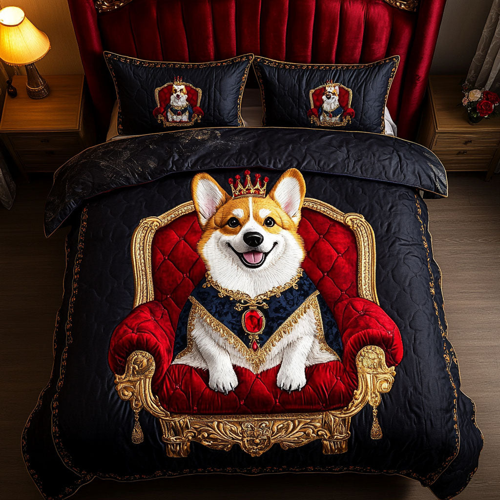 Fluffy Majesty Quilted Bedding Set Elegant Bed Linen Set for Cozy Nights