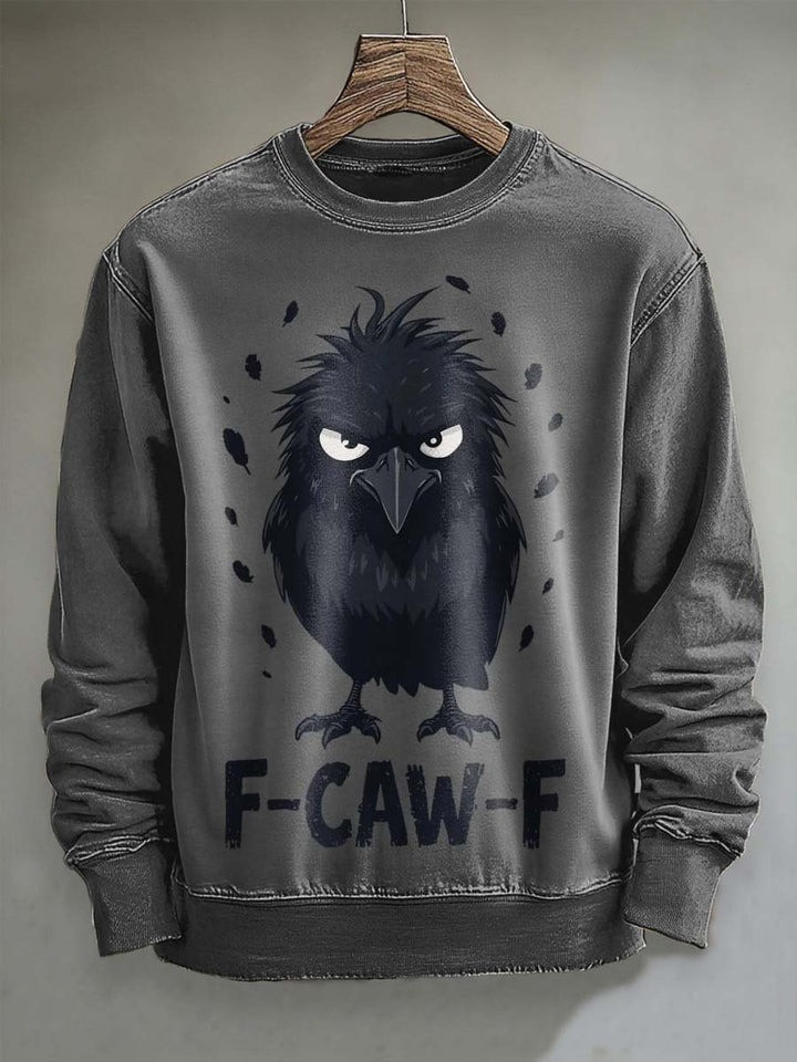 Fluffy Raven F CAW F Sweatshirt Funny Holiday Clothing Raven Lover Present Ideas