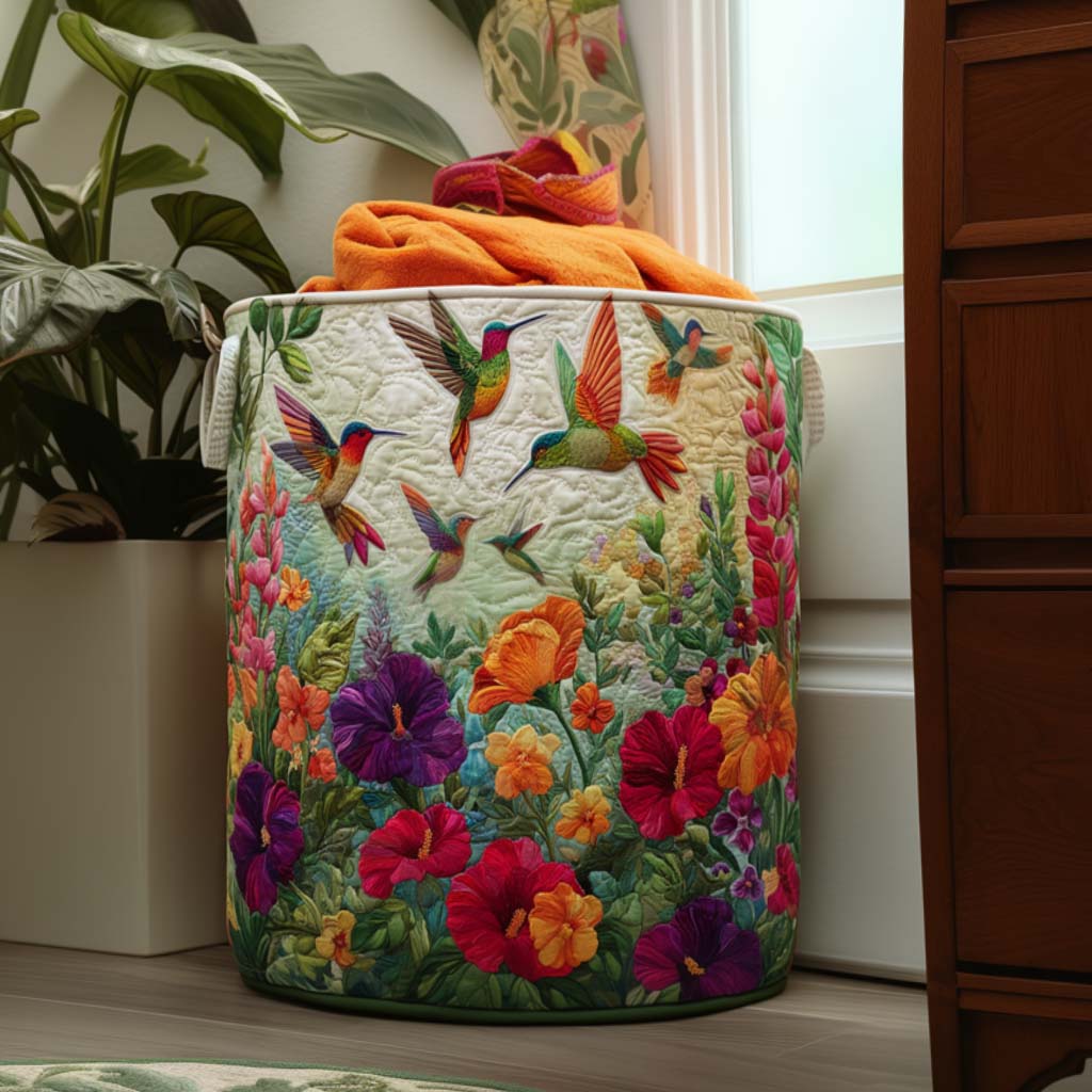 Flutter And Bloom Quilted Laundry Basket Perfect Gift For Apartment Living