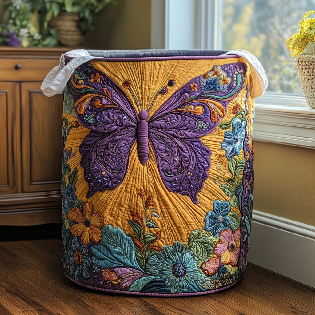 Flutter Bloom Quilted Laundry Basket Top Choice For Housewarming