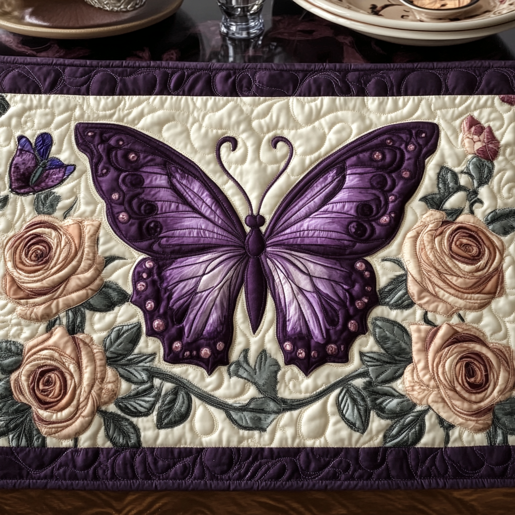 Flutter Charm Quilted Place Mat Christmas Home Dec Christmas Flower Gifts