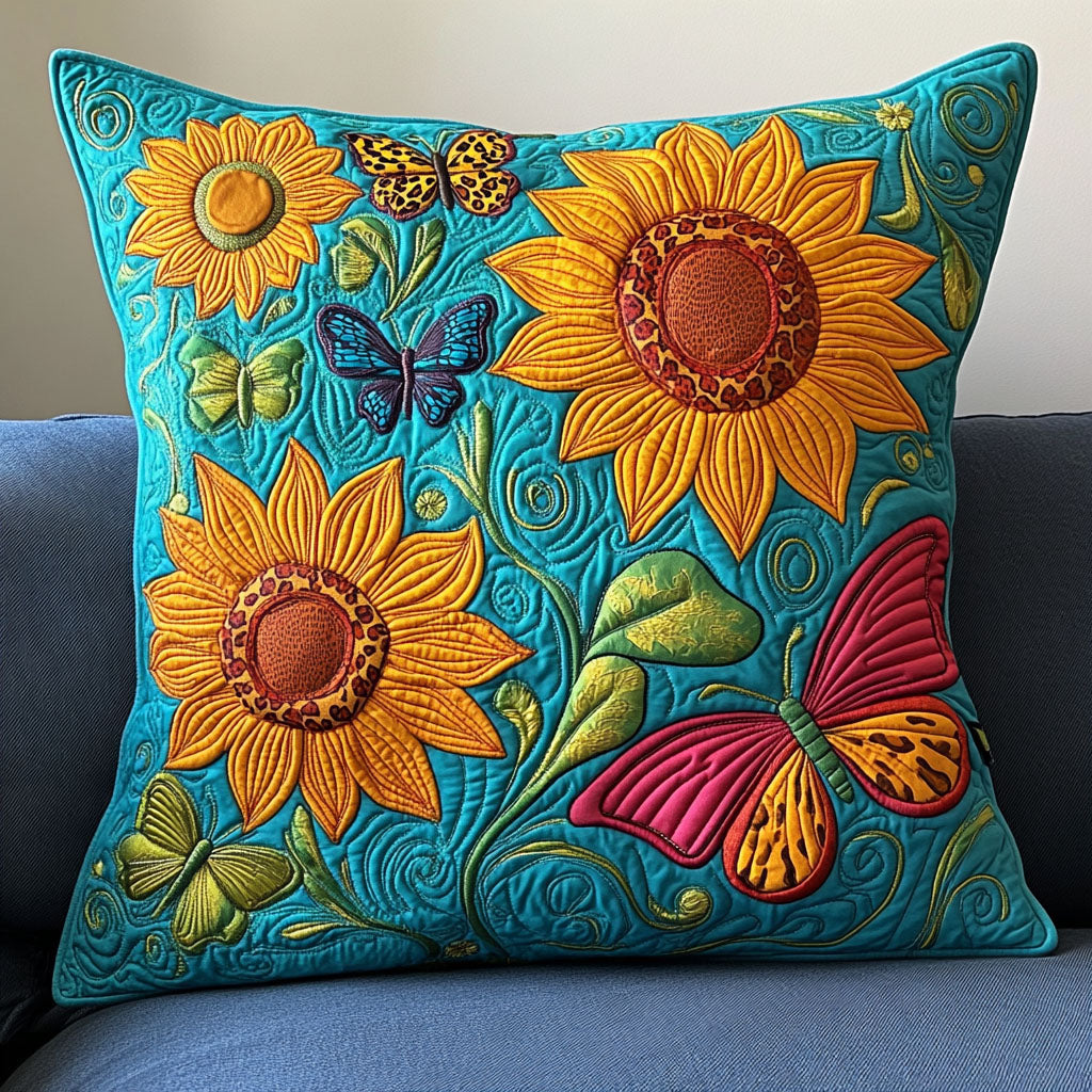 Flutter Fields Quilted Pillow Case Cute Pillow Covers Gifts For Sunflower Lovers