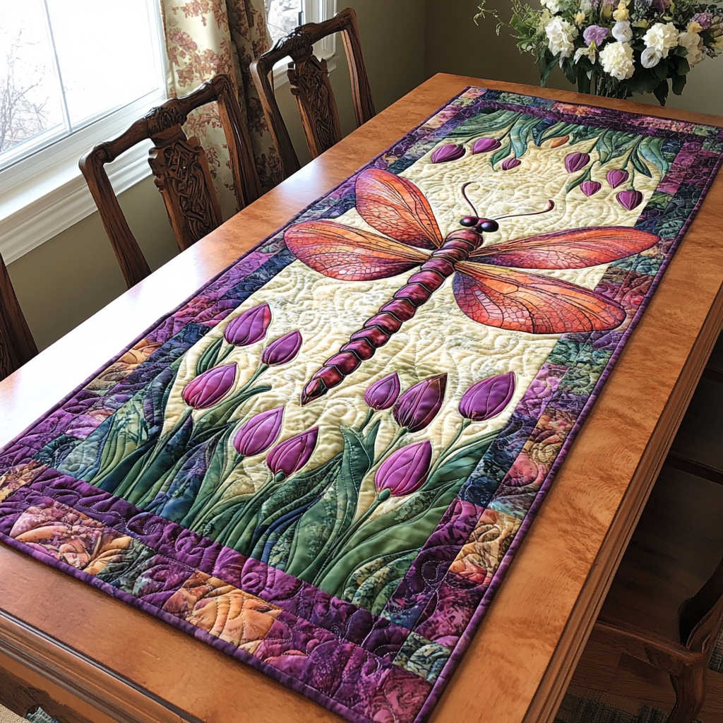 Flutter Flight Quilted Table Runner Dining Room Centerpieces Dragonfly Gifts For Men