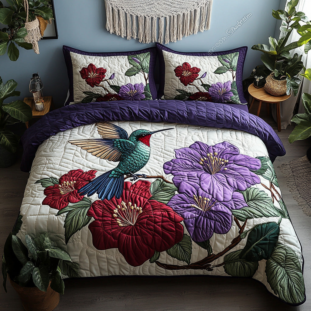Flutter Garden Quilted Bedding Set Best Bed Sheet Set Gifts For Hummingbird Watchers