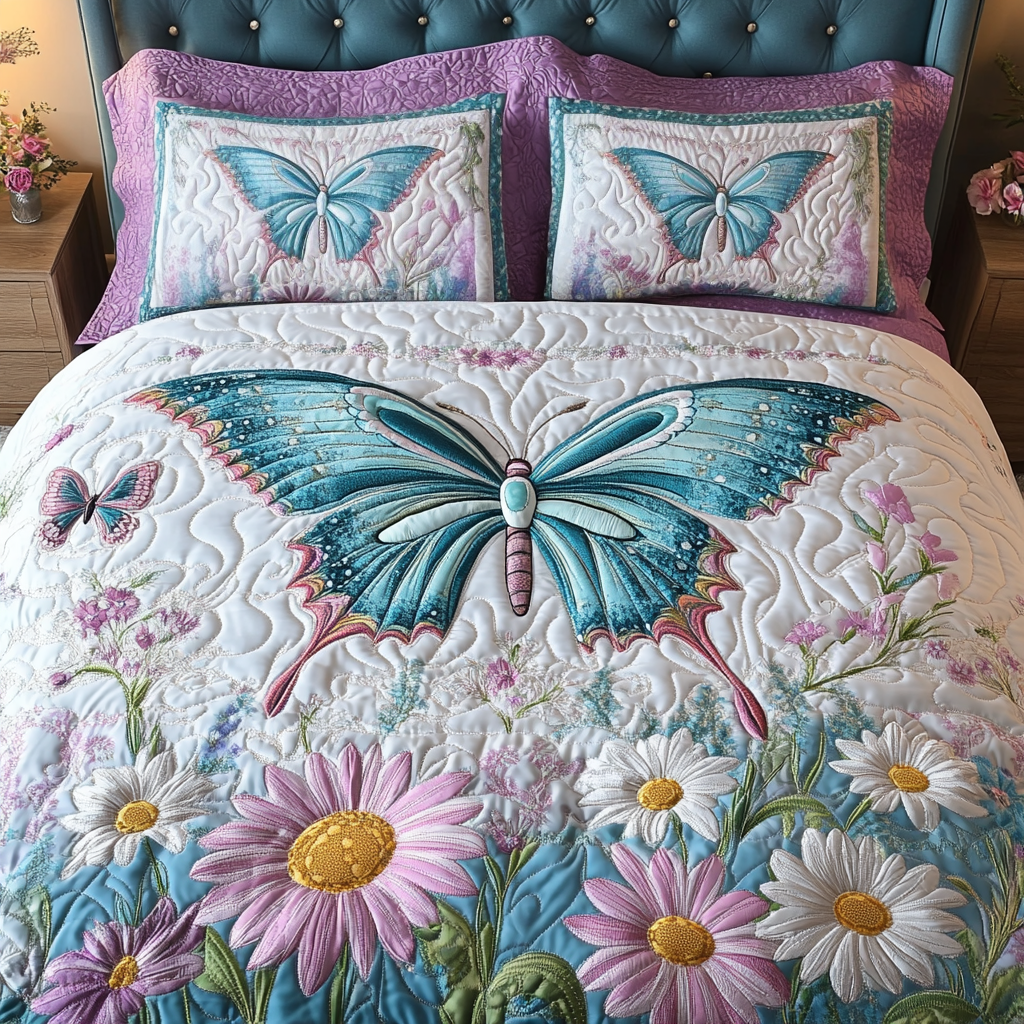 Flutter Grace Quilted Bedding Set Bedroom Decorations Best Butterfly Christmas Gifts