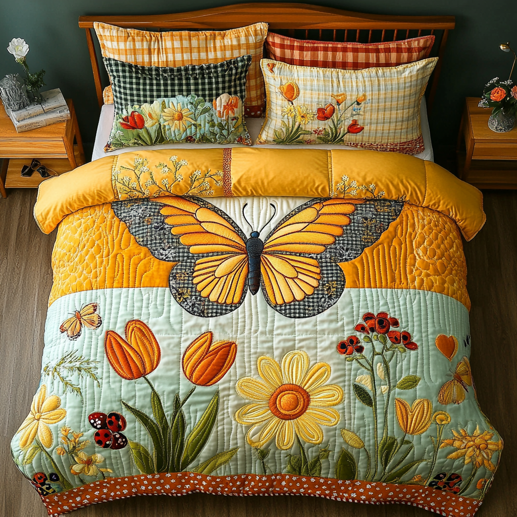 Flutter Grace Quilted Bedding Set Christmas Bedroom Decor Ideas Cute Butterfly Lover Ideas For Gifts