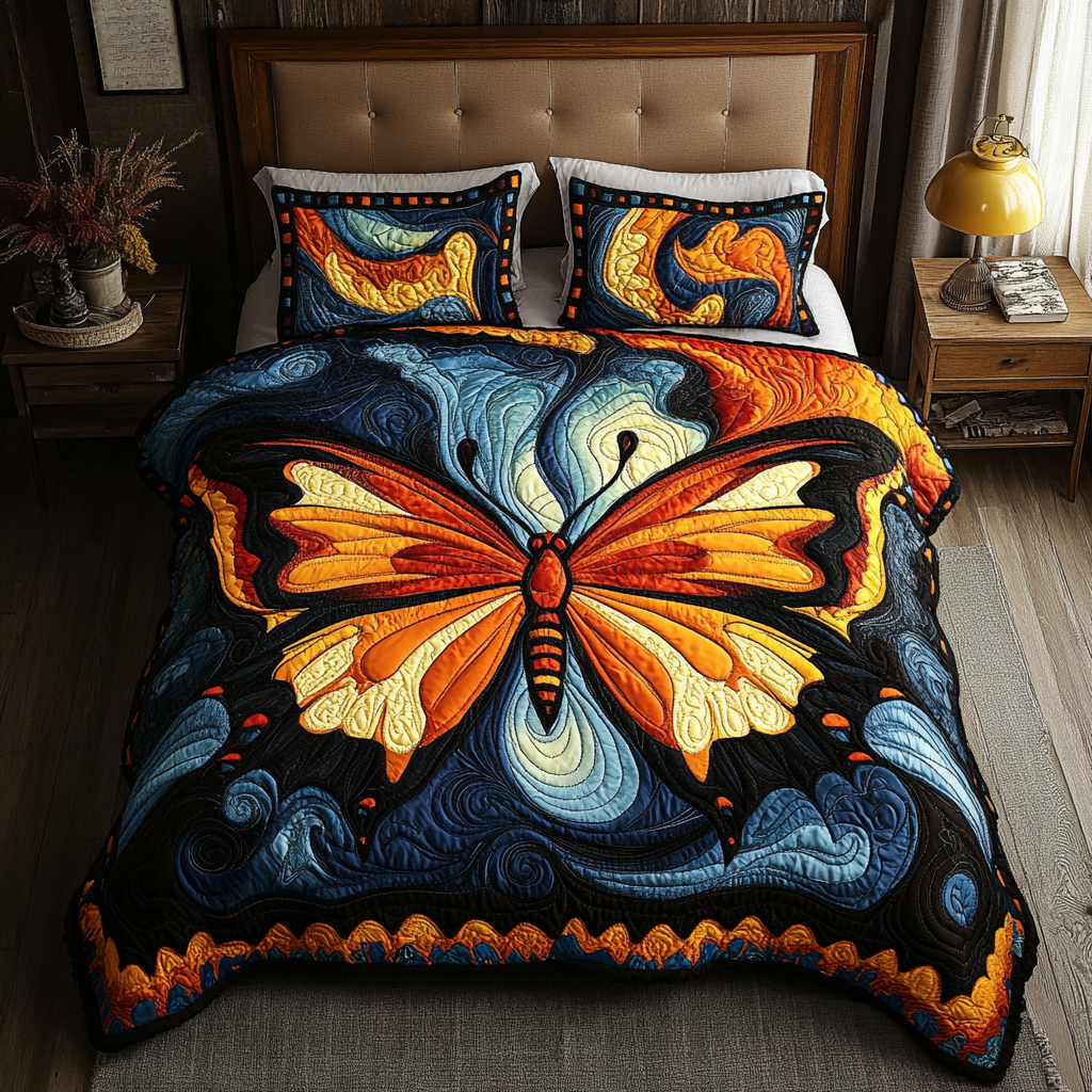 Flutter Grace Quilted Bedding Set Stylish Bedding Merch Gift for Home Lovers