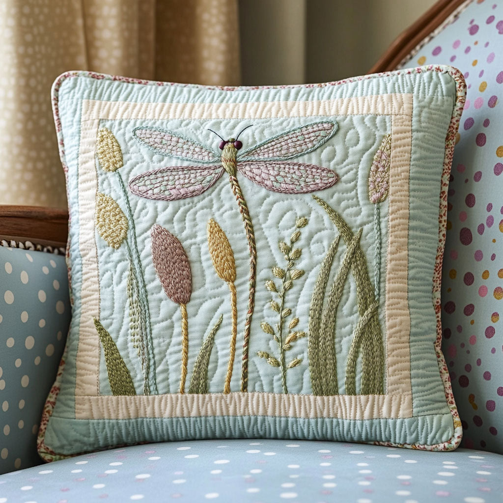 Fluttering Blooms Quilted Pillow Case Best Throw Pillow Covers Dragonfly Gifts For Girl