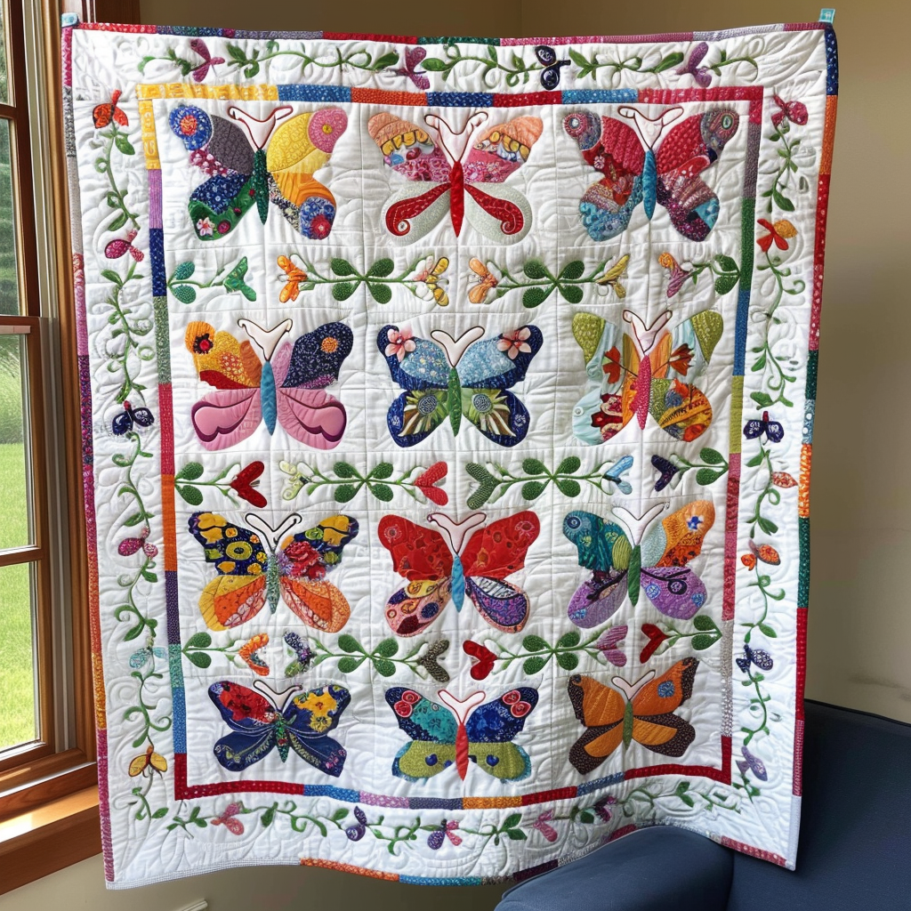 Fluttering Butterflies Quilted Blanket Butterfly Gifts For Her