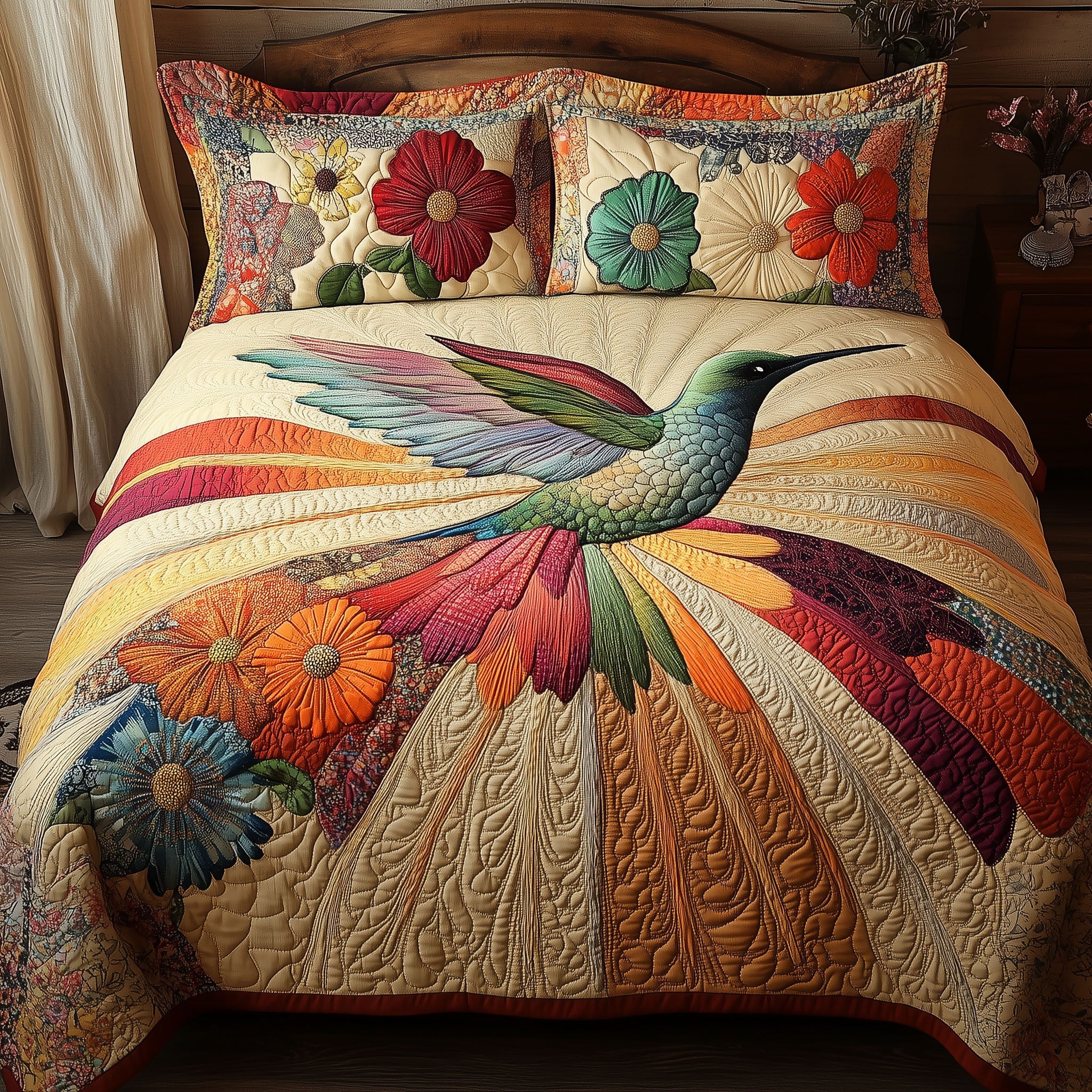 Fluttering Dreams Quilted Bedding Set Warm and Elegant Bedding Gift Set for Every Home