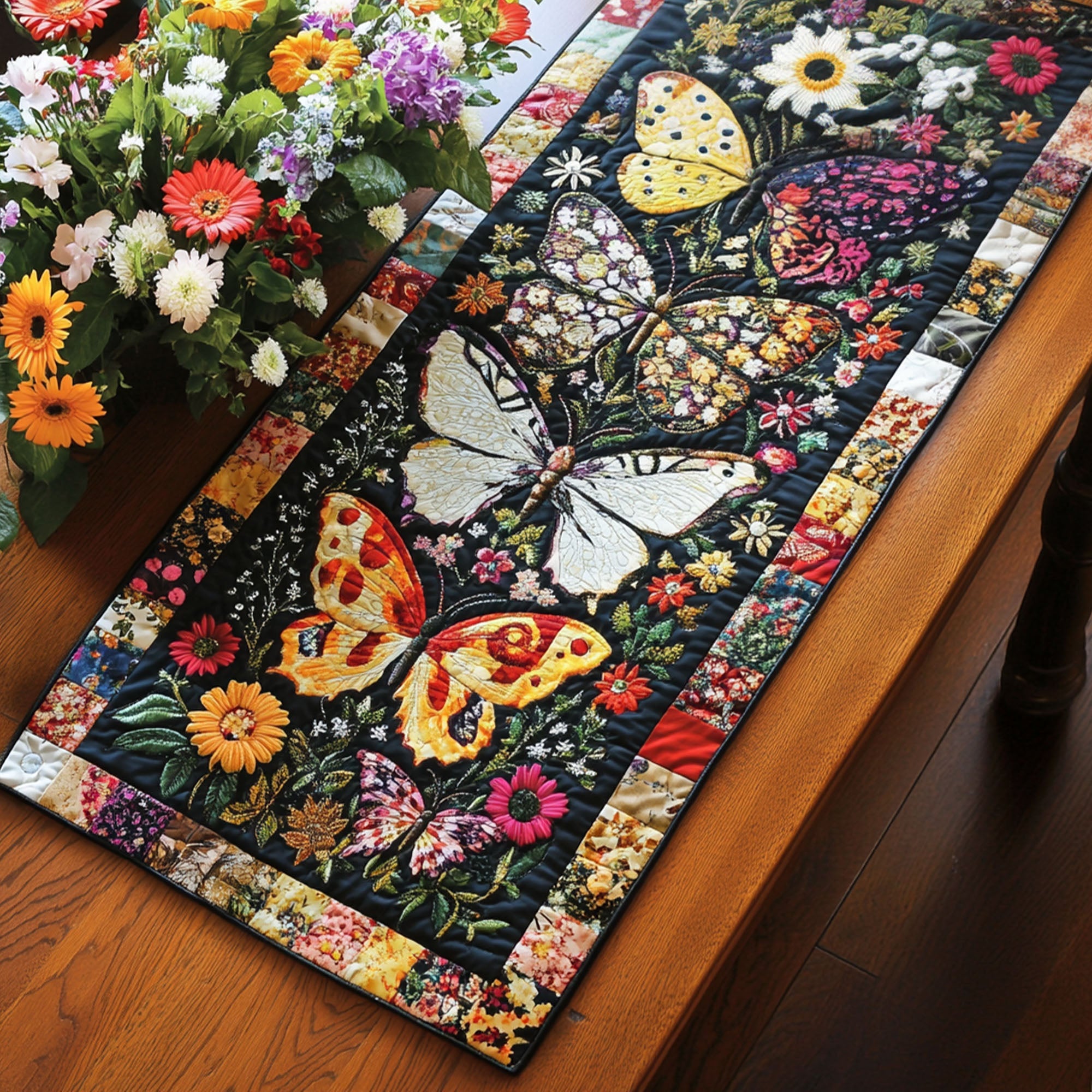 Fluttering Garden Quilted Table Runner Dining Table Ideas Awesome Butterfly Gifts