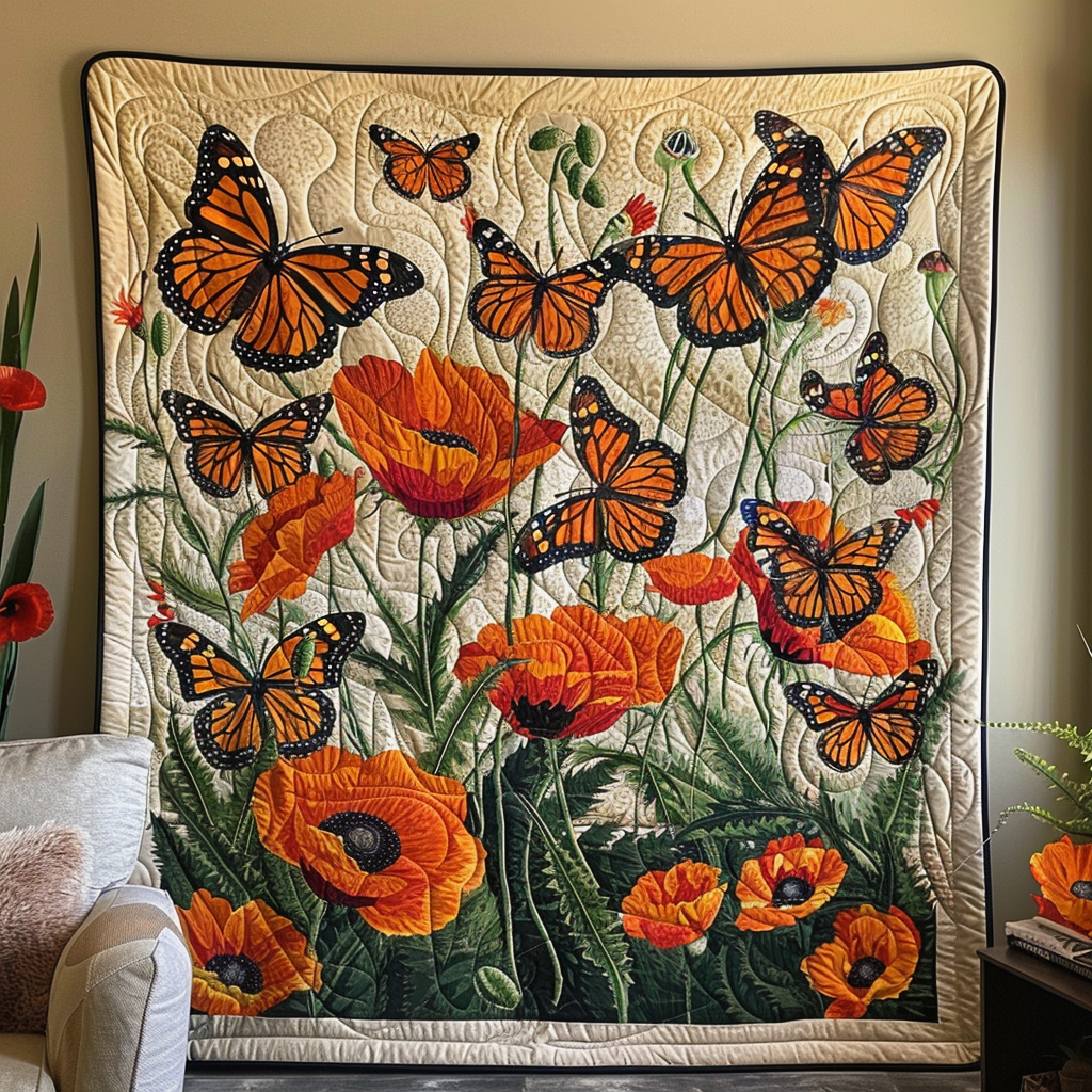 Fluttering Monarch Butterflies Quilted Blanket Butterfly Gifts For Ladies