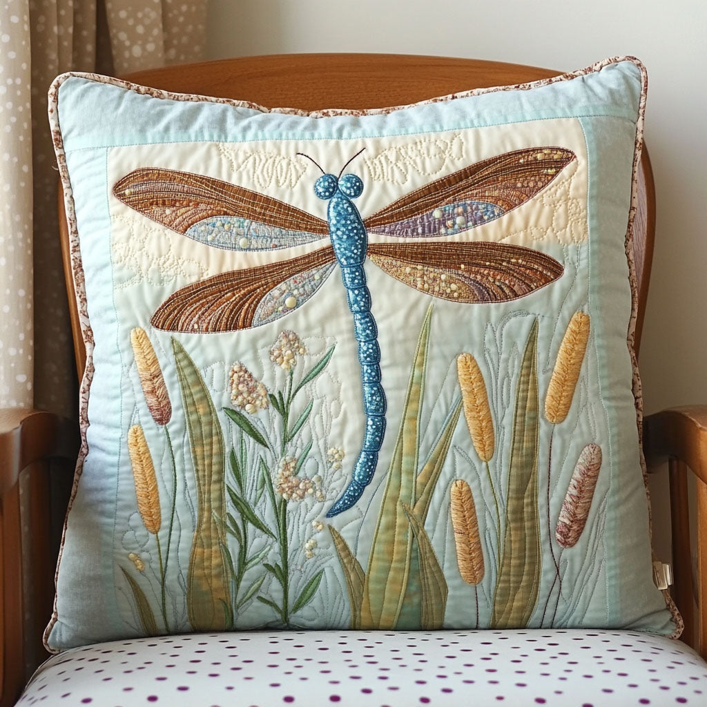 Fluttering Pastel Quilted Pillow Case Cute Pillow Covers Great Dragonfly Lover Gift Ideas
