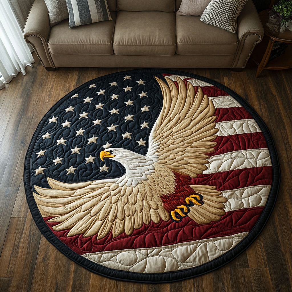 Flying Eagle Quilted Round Mat Front Entryway Ideas Christmas Gift Ideas For Farmers