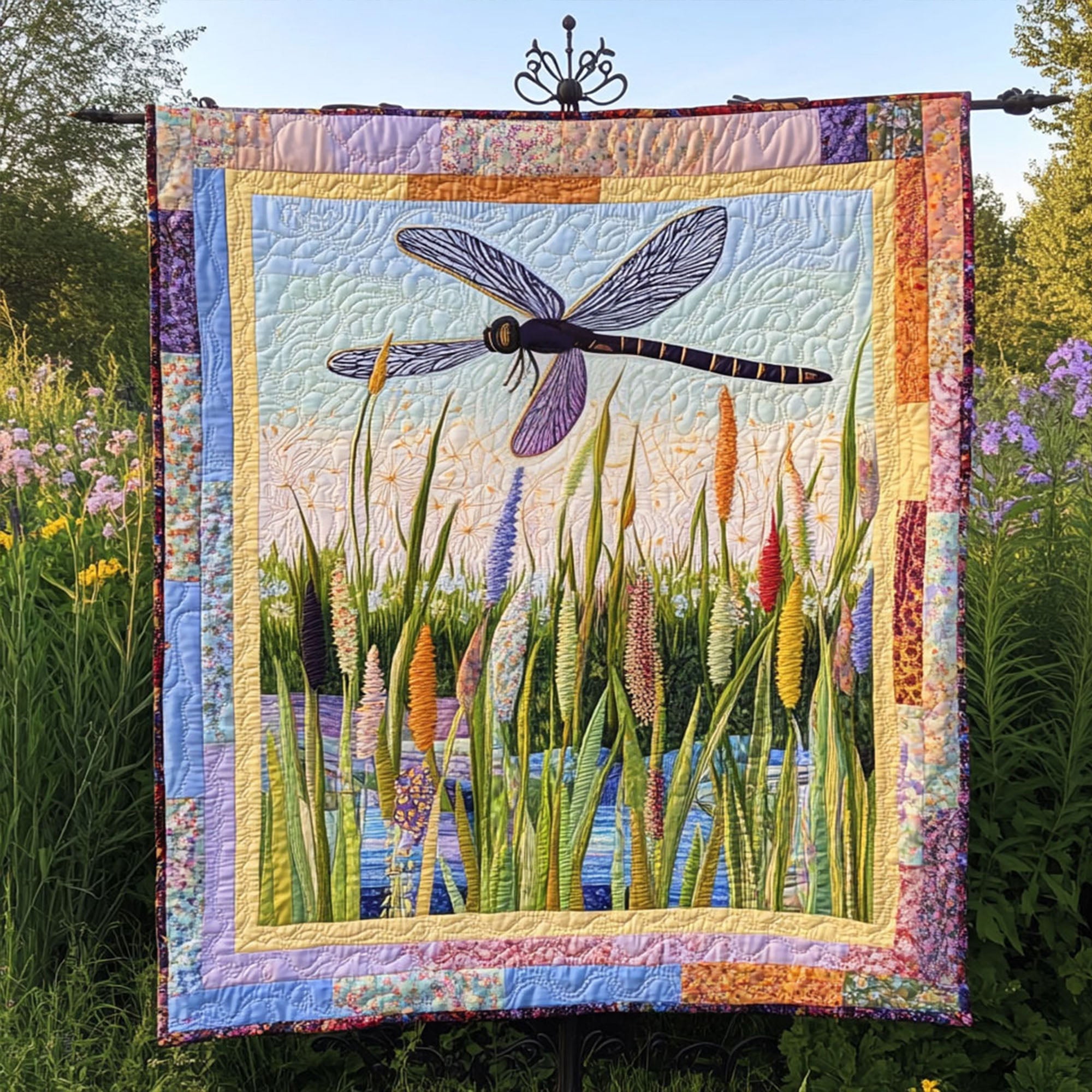Flying Free Quilted Blanket Sofa Couch Throw Blanket Gifts For Dragonfly Lovers