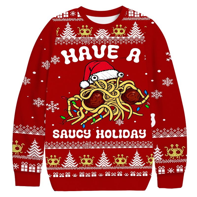 Flying Spaghetti Monster Christmas Ugly Sweatshirt Funny Xmas Party Outfit Gift Ideas Flying Spaghetti Monster Christmas Ugly Sweatshirt Funny Xmas Party Outfit Gift Ideas