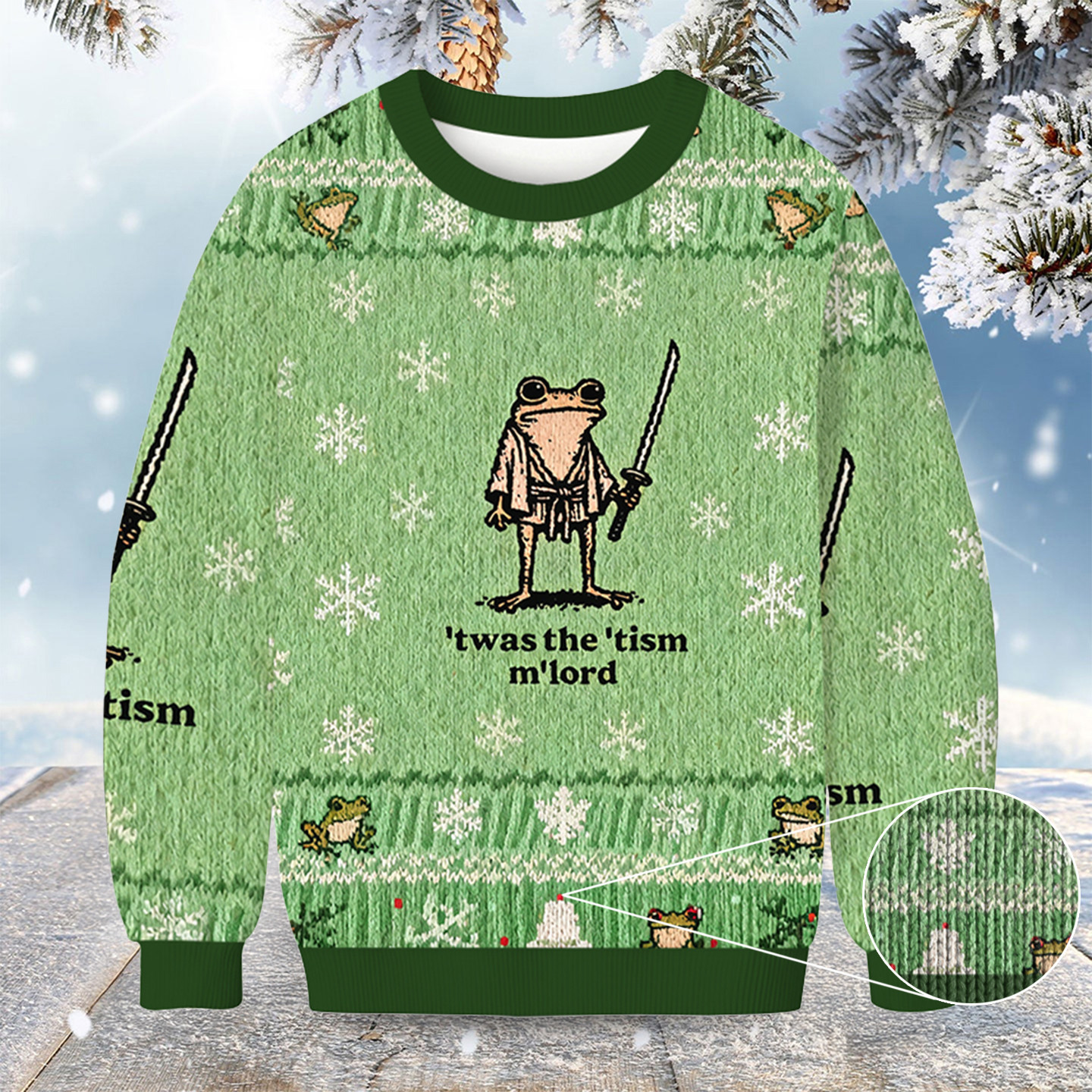 Focused Samurai Frog Christmas Ugly Sweater Hilarious Christmas Sweaters Xmas Gifts
